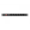 PDU Lanberg PDU-06F-0200-BK 6 saídas AC 1U preta