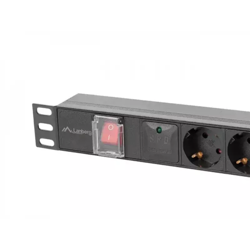 PDU Lanberg PDU-06F-0200-BK 6 saídas AC 1U preta