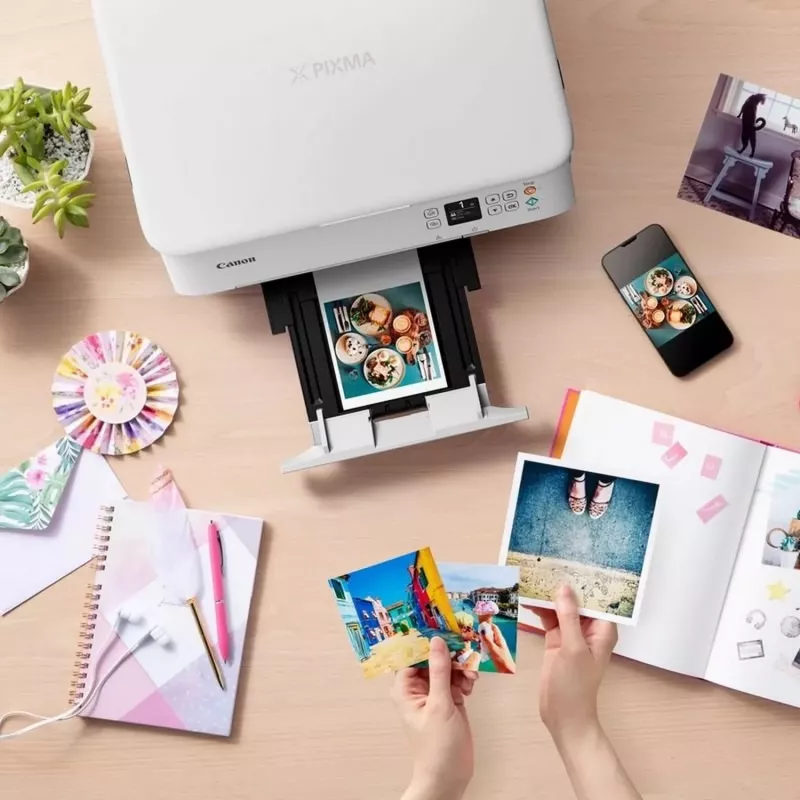 Canon PIXMA TS5351i 4462C106 impressora multifunções de jato de tinta a cores 3 em 1, A4, 4800 x 1200 DPI, Wi-Fi, frente e verso, branca