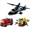 Brinquedo de construção LEGO City conjunto combinado 60462 — Helicóptero e carro de bombeiros, 874 peças, 3 minifiguras, idade 7+