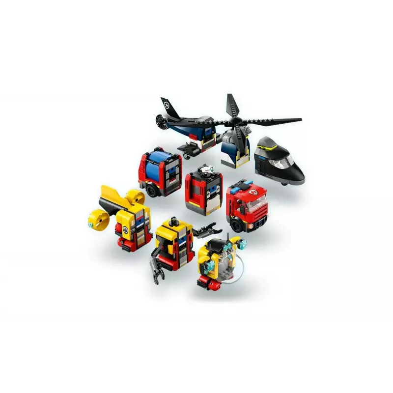Brinquedo de construção LEGO City conjunto combinado 60462 — Helicóptero e carro de bombeiros, 874 peças, 3 minifiguras, idade 7+