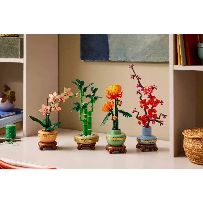 Planta decorativa modelo LEGO Icons — LEGO 10344 Bambu da sorte Botanical Collection, 325 peças, 290 mm de altura