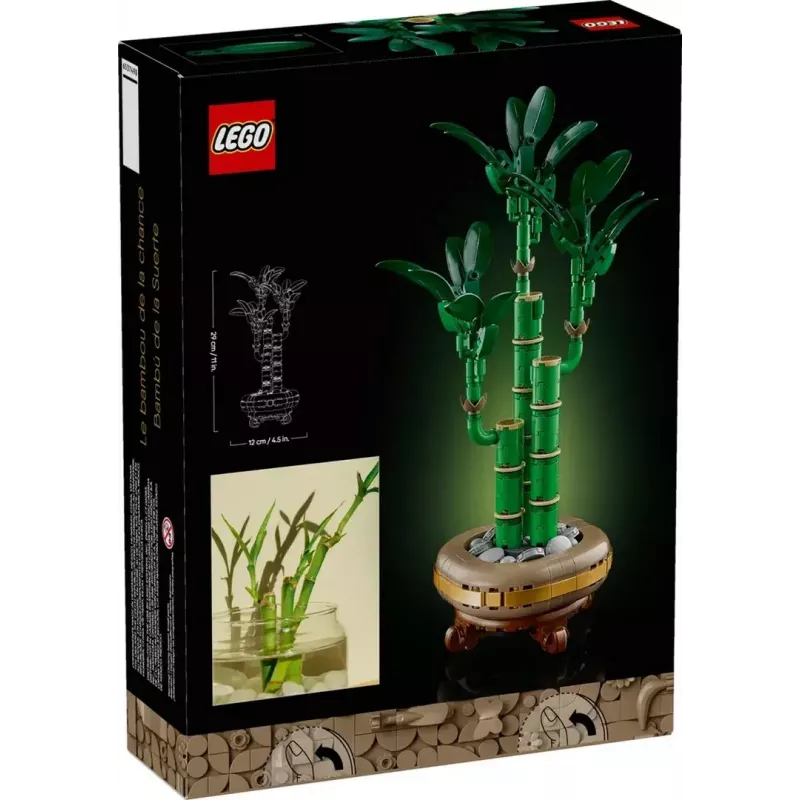 Planta decorativa modelo LEGO Icons — LEGO 10344 Bambu da sorte Botanical Collection, 325 peças, 290 mm de altura