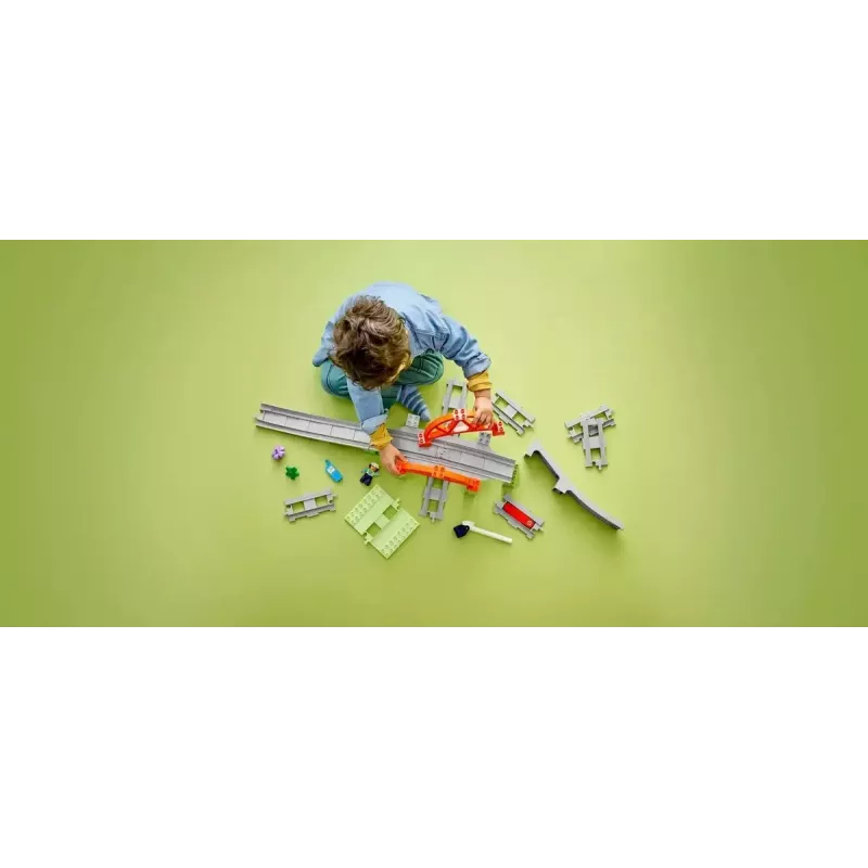 LEGO DUPLO Ponte ferroviária e carris conjunto de expansão 10426 – Ponte ferroviária DUPLO e carris curvos para crianças pequenas
