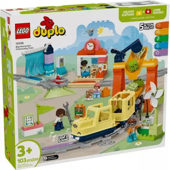 Conjunto de comboio de brincar LEGO DUPLO 10428 Grande comboio comunitário interativo — grande comboio interativo para crianças pequenas