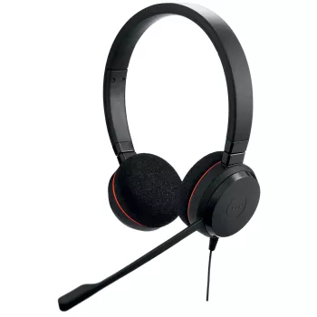 Headset Jabra Evolve 20 com fios, arco de cabeça, escritório/call center, USB Type-C / USB Type-A, preto