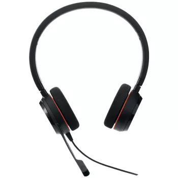 Headset Jabra Evolve 20 com fios, arco de cabeça, escritório/call center, USB Type-C / USB Type-A, preto