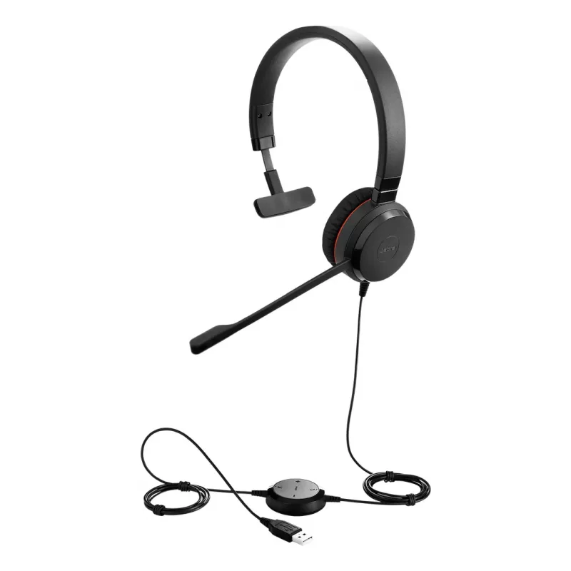 Headset Jabra Evolve 30 II com fios, arco de cabeça, escritório/call center, USB Type-C / USB Type-A, preto