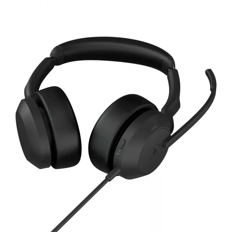 Headset Jabra Evolve2 50 com fios, arco de cabeça, escritório/call center, USB Type-C / USB Type-A, Bluetooth, preto