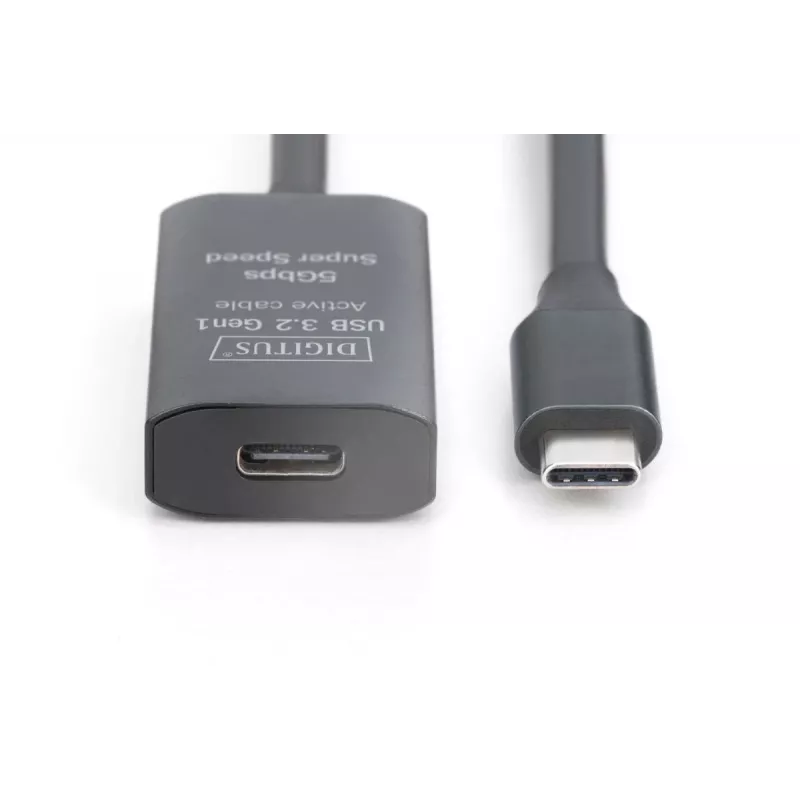 Cabo de extensão USB-C ativo DIGITUS - 5G USB 3.2 Gen1 USB-C - USB-C (M/F) - 10m
