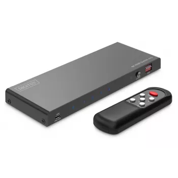 Comutador HDMI 4x1 DIGITUS - 8K/60Hz (4:4:4), Toslink, estéreo, controlo EDID