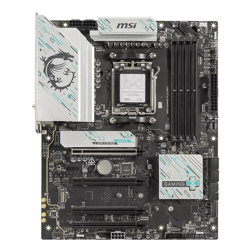 Placa-mãe MSI B850 GAMING PLUS WIFI ATX — AMD B850, Socket AM5, DDR5, 4x DIMM, Wi‑Fi 7, 5Gb LAN, 3x M.2, HDMI 2.1