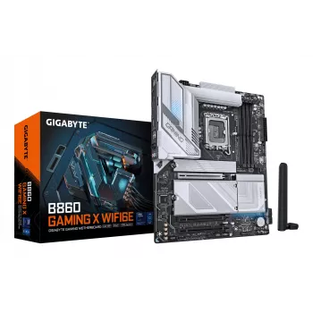 GIGABYTE B860 GAMING X WIFI6E Placa-mãe - CPUs Intel Core Ultra Series, VRM 12+1+2+1 fases, até 9066MHz DDR5, 1xPCIe 5.0 + 2xPCIe 4.0 M.2, 2.5GbE LAN, WIFI 6E, USB4