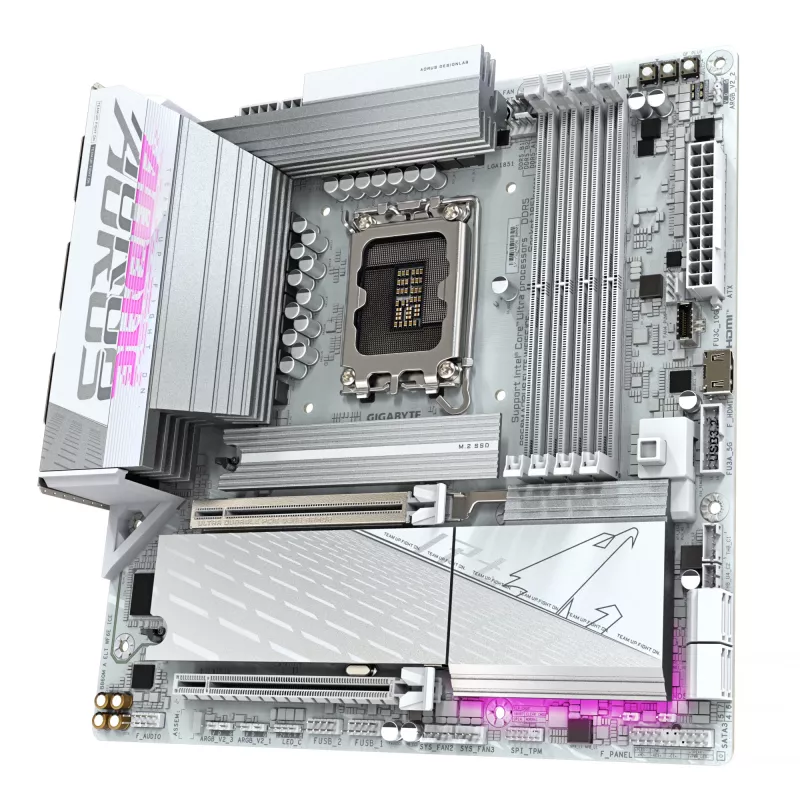Placa-mãe GIGABYTE B860M AORUS ELITE WF6E ICE, Intel Core Ultra, LGA 1851, Micro ATX
