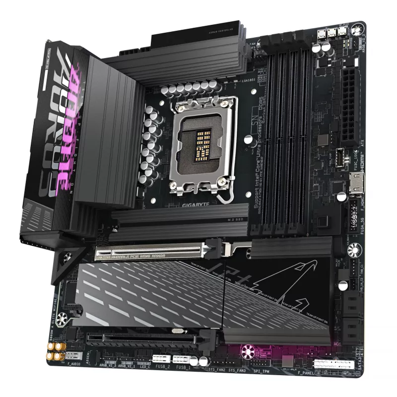 GIGABYTE B860M AORUS ELITE WIFI6E Placa-mãe - CPUs Intel Core Ultra Series, VRM 12+1+2+1 fases, até 9200 MHz DDR5, 1xPCIe 5.0 + 2xPCIe 4.0 M.2, 2,5 GbE LAN, WIFI 6E, Thunderbolt