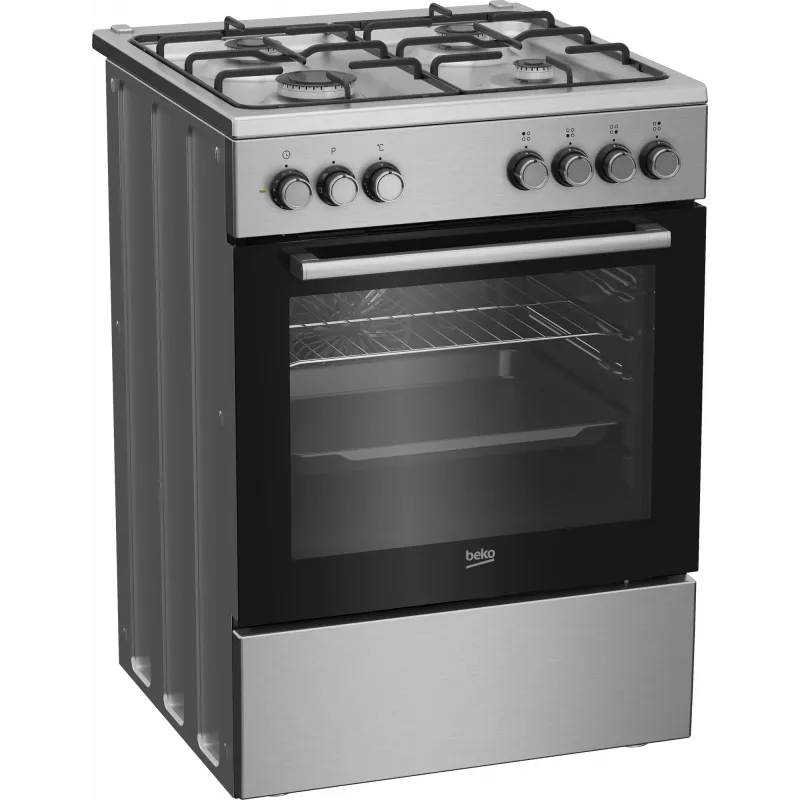 Beko FBE62130GXDN fogão independente elétrico a gás, preto