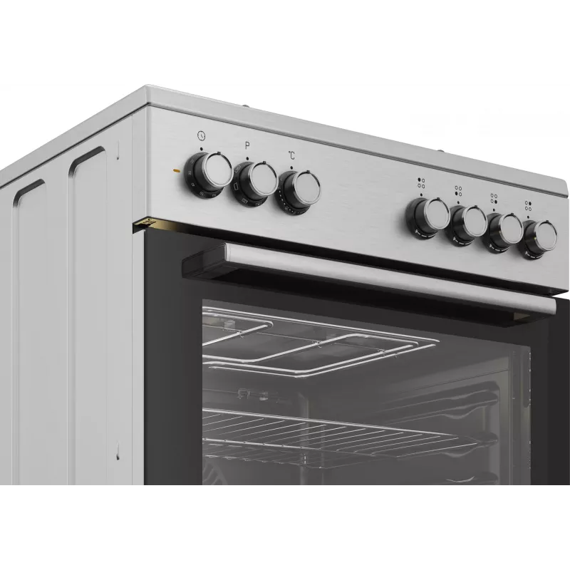 Beko FBE62130GXDN fogão independente elétrico a gás, preto
