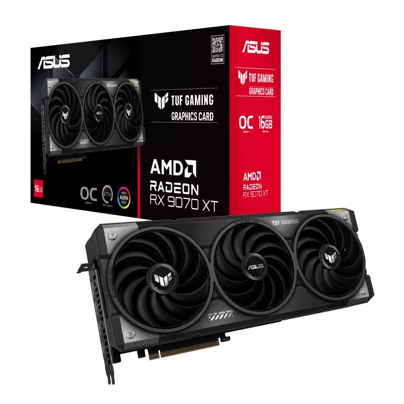 Placa gráfica ASUS Radeon RX 9070 XT, 16 GB GDDR6, PCIe 5.0, 256-Bit, 3060 MHz Boost