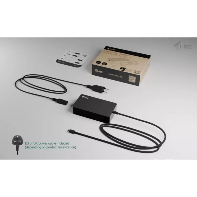 i-tec Carregador universal USB-C PD 3.1 140 W, interior, corrente alternada, 28 V, 5 A, Preto