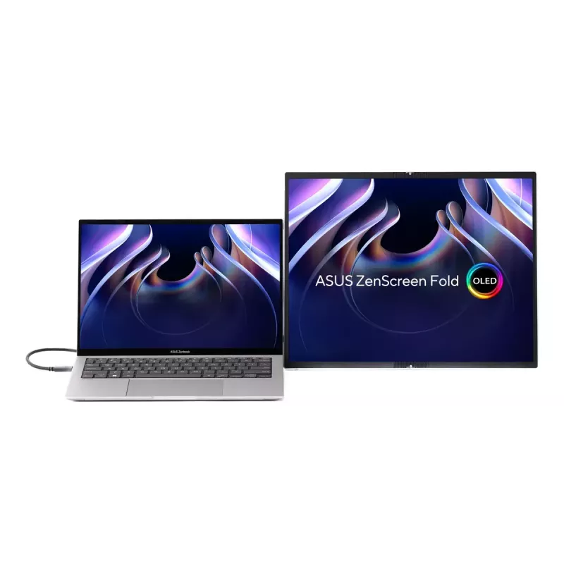 ASUS ZenScreen Fold OLED MQ17QH Ecrã de computador 43,9 cm (17,3 polegadas) 2560 x 1920 píxeis Quad HD Prateado