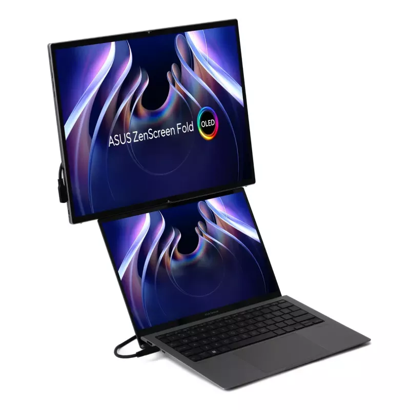 ASUS ZenScreen Fold OLED MQ17QH Ecrã de computador 43,9 cm (17,3 polegadas) 2560 x 1920 píxeis Quad HD Prateado