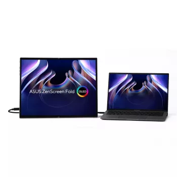 ASUS ZenScreen Fold OLED MQ17QH Ecrã de computador 43,9 cm (17,3 polegadas) 2560 x 1920 píxeis Quad HD Prateado