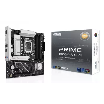 Placa-mãe ASUS PRIME B860M-A-CSM — Intel B860, LGA 1851, micro ATX, DDR5, 4 DIMM, 256 GB, Ethernet 2,5 Gb, 4x SATA III, M.2, 1x PCIe x16