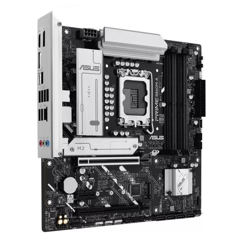 Placa-mãe ASUS PRIME B860M-A-CSM — Intel B860, LGA 1851, micro ATX, DDR5, 4 DIMM, 256 GB, Ethernet 2,5 Gb, 4x SATA III, M.2, 1x PCIe x16