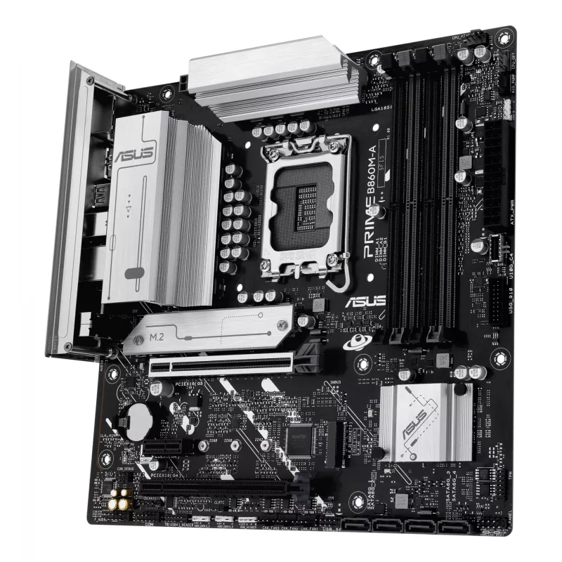 Placa-mãe ASUS PRIME B860M-A-CSM — Intel B860, LGA 1851, micro ATX, DDR5, 4 DIMM, 256 GB, Ethernet 2,5 Gb, 4x SATA III, M.2, 1x PCIe x16