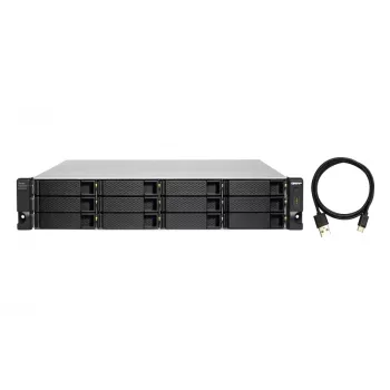 QNAP - TL-R1200C-RP - Conjunto de discos - 12 baías (SATA-600) USB 3.2 Gen 2 (externo) montagem em rack 2U