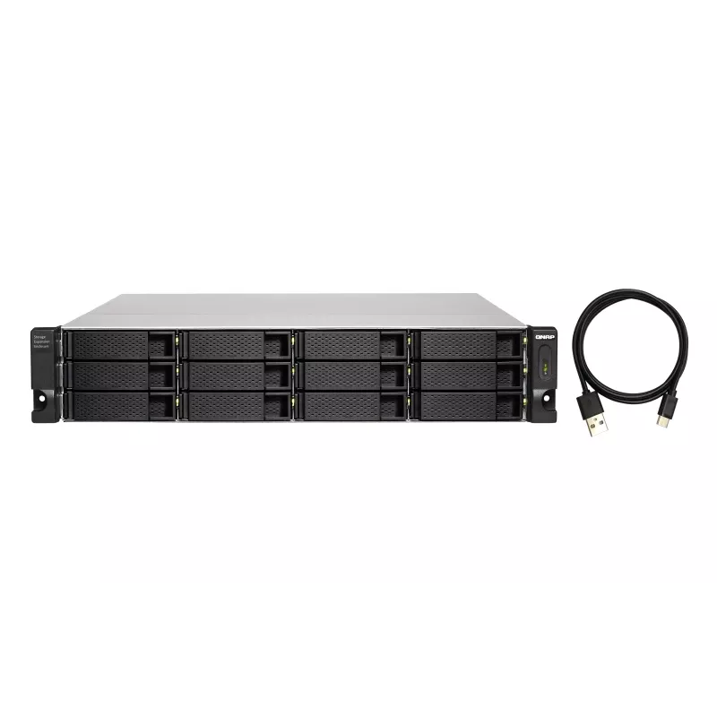 QNAP - TL-R1200C-RP - Conjunto de discos - 12 baías (SATA-600) USB 3.2 Gen 2 (externo) montagem em rack 2U