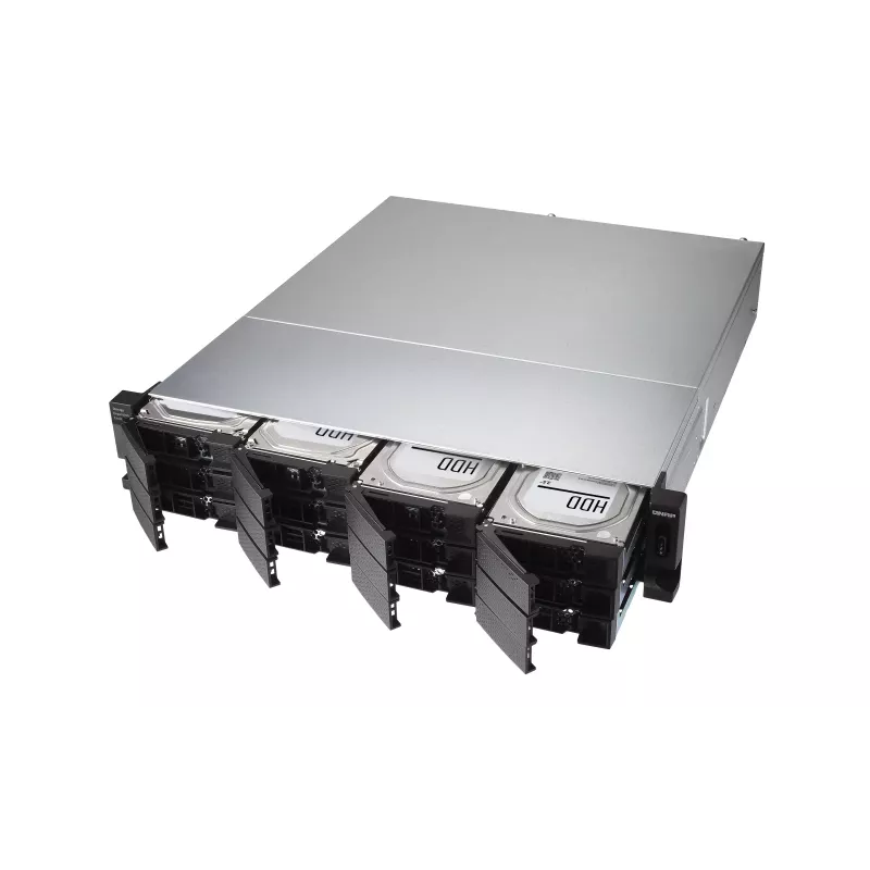 QNAP - TL-R1200C-RP - Conjunto de discos - 12 baías (SATA-600) USB 3.2 Gen 2 (externo) montagem em rack 2U