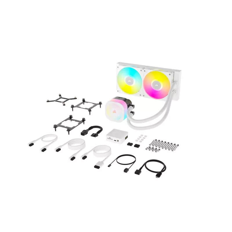 Dissipador de CPU CORSAIR - Icue Link Titan 240 Rx RGB AIO refrigeração líquida - branco