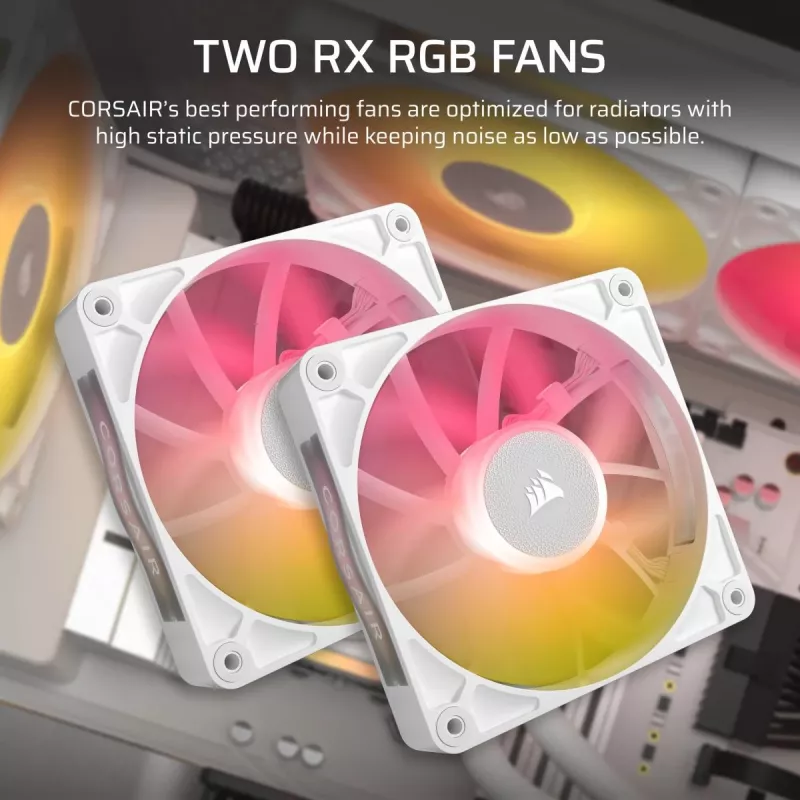 Dissipador de CPU CORSAIR - Icue Link Titan 240 Rx RGB AIO refrigeração líquida - branco