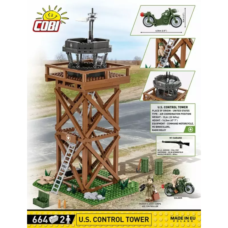 Conjunto de construção Cobi Blocks torre de controlo 664 peças modelo COBI-3125