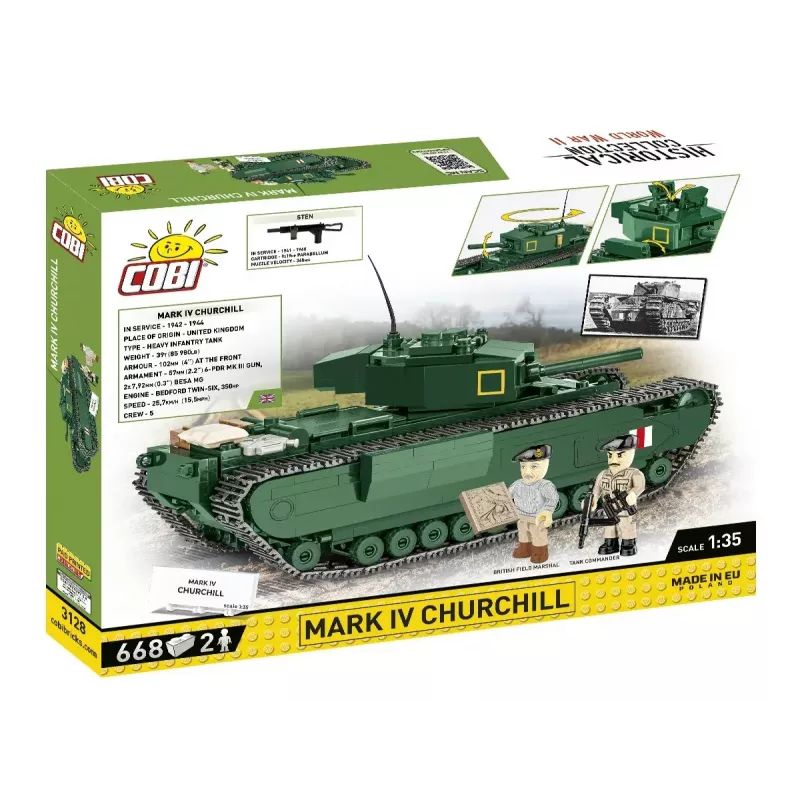 Conjunto de construção Cobi Blocks Mark IV Churchill, 668 peças (COBI-3128)