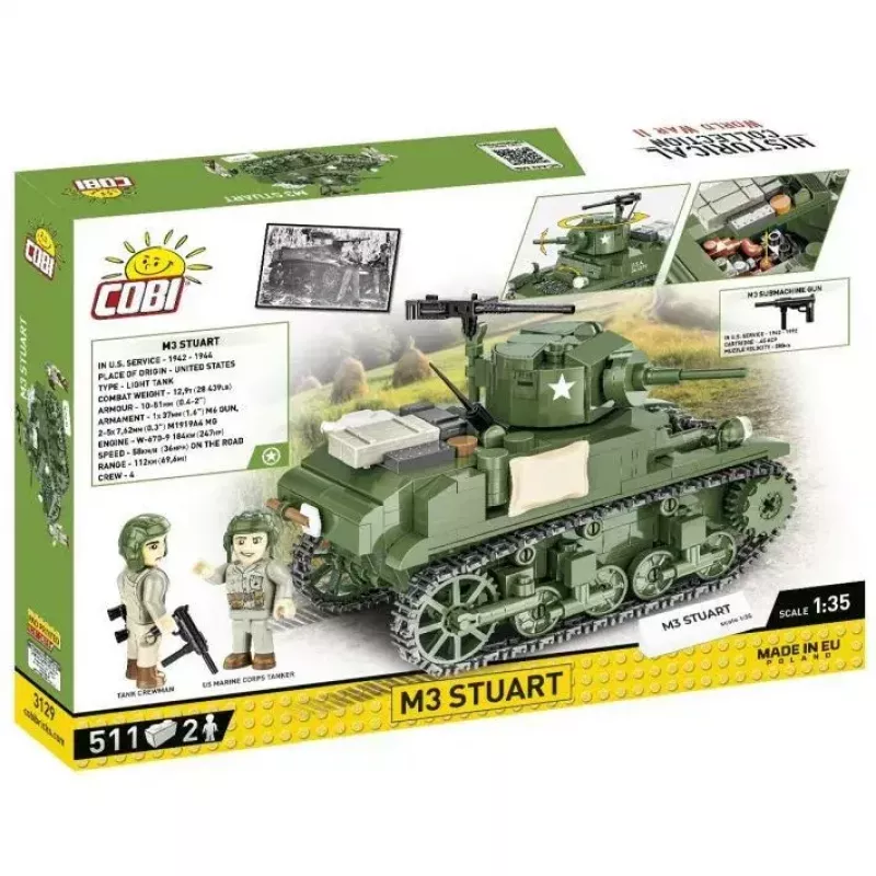 Conjunto de construção COBI M3 Stuart, 511 peças