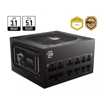 Fonte de alimentação MSI MAG A850GL PCIE5 II 850 W 20+4 pin ATX ATX preto