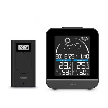 Hama La Gomera estação meteorológica com sensor exterior, preta