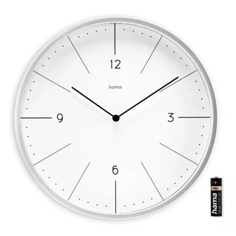 Relógio de quartzo Hama Sardinia Circle cinzento branco pilha AA 300 mm