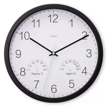 Relógio de quartzo Hama Santorini redondo preto, branco