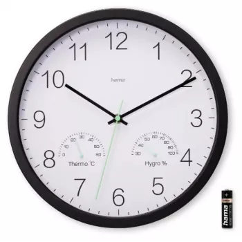 Relógio de quartzo Hama Santorini redondo preto, branco