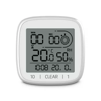 Relógio digital Hama 00185893 quadrado branco parede/mesa pilha AAA