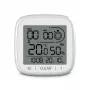 Relógio digital Hama 00185893 quadrado branco parede/mesa pilha AAA
