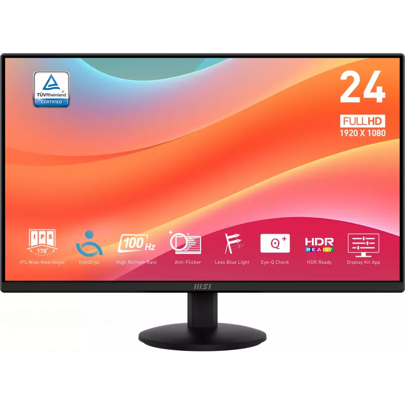 Monitor de computador MSI Pro MP242L 60,5 cm (23,8 polegadas) 1920 x 1080 píxeis Full HD LCD preto