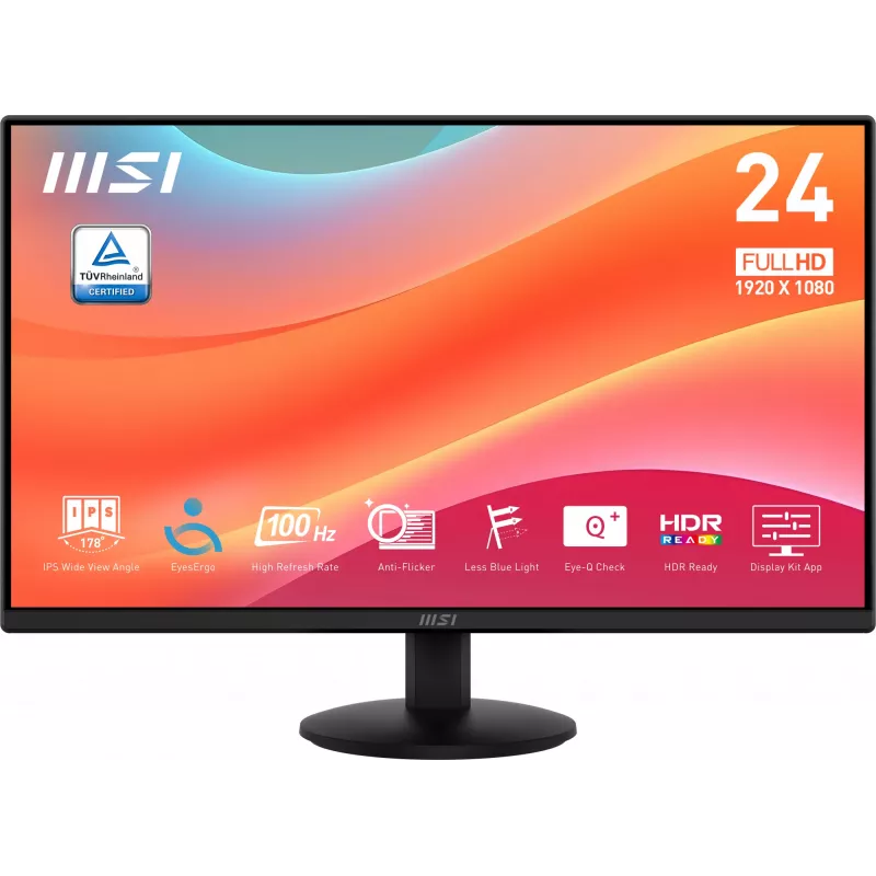 Monitor de computador MSI Pro MP242L 60,5 cm (23,8 polegadas) 1920 x 1080 píxeis Full HD LCD preto