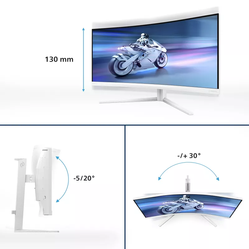 Monitor de computador Philips Evnia 5000 34M2C5501A/00 86,4 cm (34 polegadas) 3440 x 1440 píxeis Wide Quad HD LCD branco