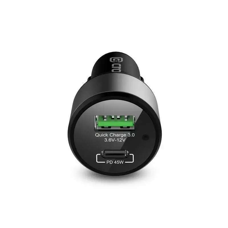 Carregador de automóvel Crong CRG-PWRC-USBC63-BLK carregamento rápido smartphone smartwatch