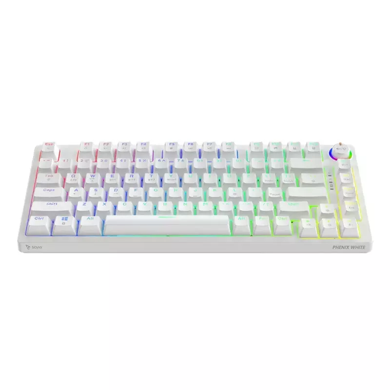 Teclado gaming Savio Phenix WHITE GAT amarelo USB Bluetooth QWERTY