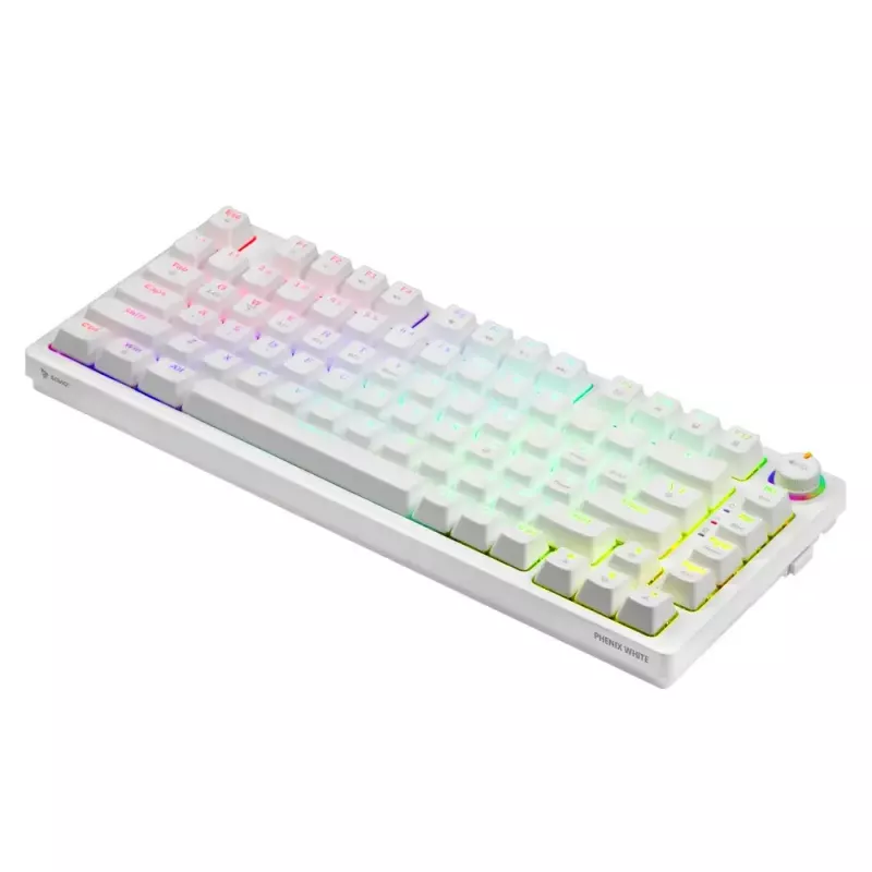Teclado gaming Savio Phenix WHITE GAT amarelo USB Bluetooth QWERTY